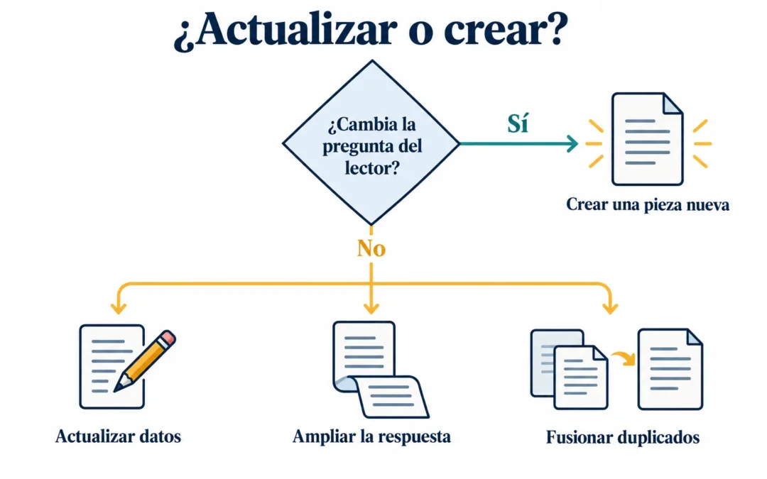 Cuándo actualizar un artículo y cuándo crear uno nuevo