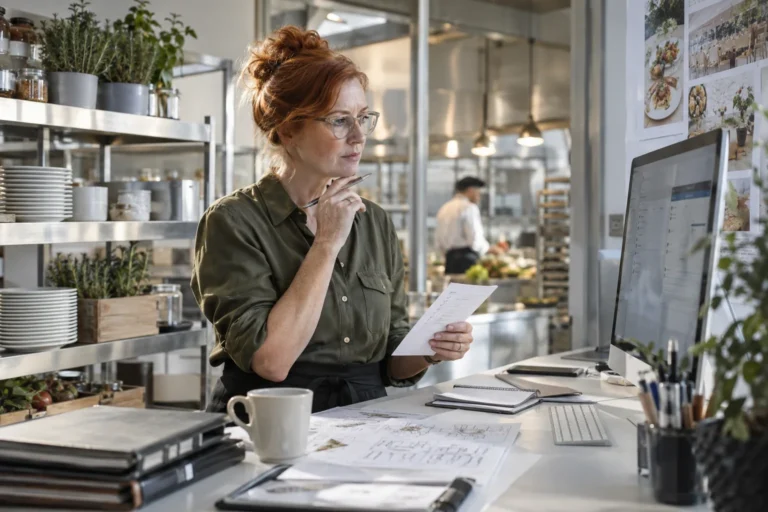 Una empresaria compara una herramienta digital con los requisitos y el flujo de trabajo real de su negocio.
